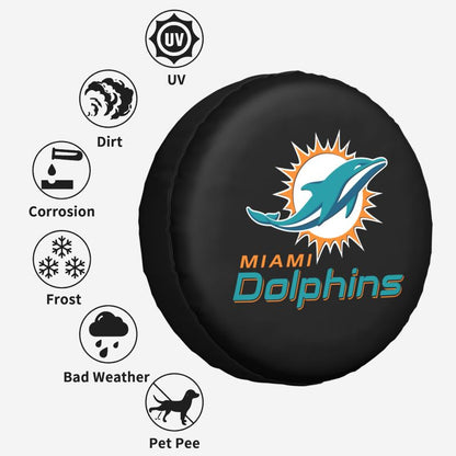 Miami Dolphins Car tire protective cover waterproof and dustproof tire cover