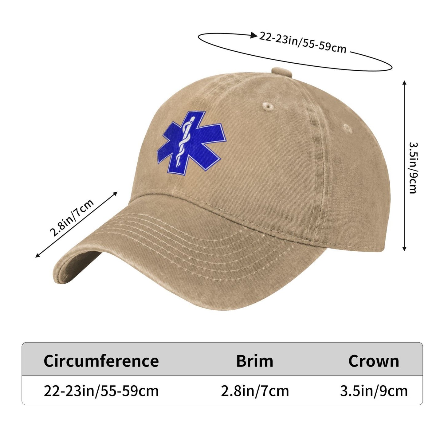 Star Of Life2 Printed unisex baseball cap adjustable cap outdoor trucker hat veterans Gifts