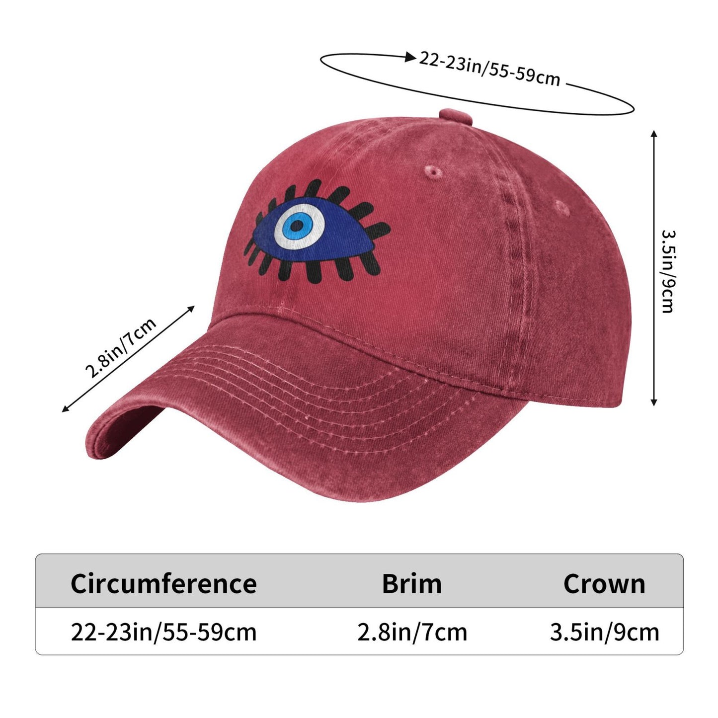 One-eyed Monster Eyelash Printed unisex baseball cap outdoor hats adjustable cap trucker gift hat