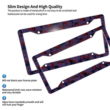 New York Giants Print Car license plate frame four hole license plate holder (one pair)