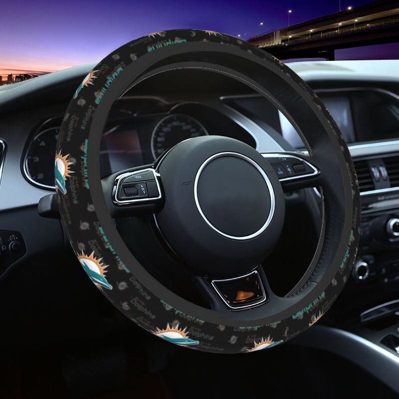 Miami Dolphins Printed elastic steering wheel cover breathable protective cover