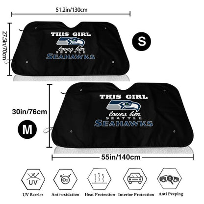 Seattle Seahawks Printing multi size car front windshield sunshade car windshield sunshade