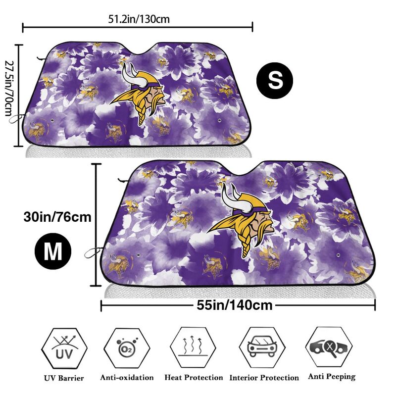 Minnesota Vikings Printed multi size car front windshield sunshade car windshield sunshade