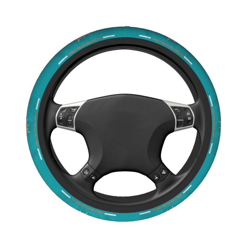 Miami Dolphins 2 Printed breathable elastic steering wheel anti slip cover