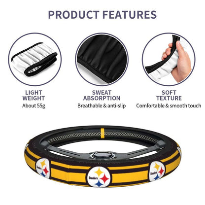 Pittsburgh Steelers Printed breathable anti slip cover elastic steering wheel cover