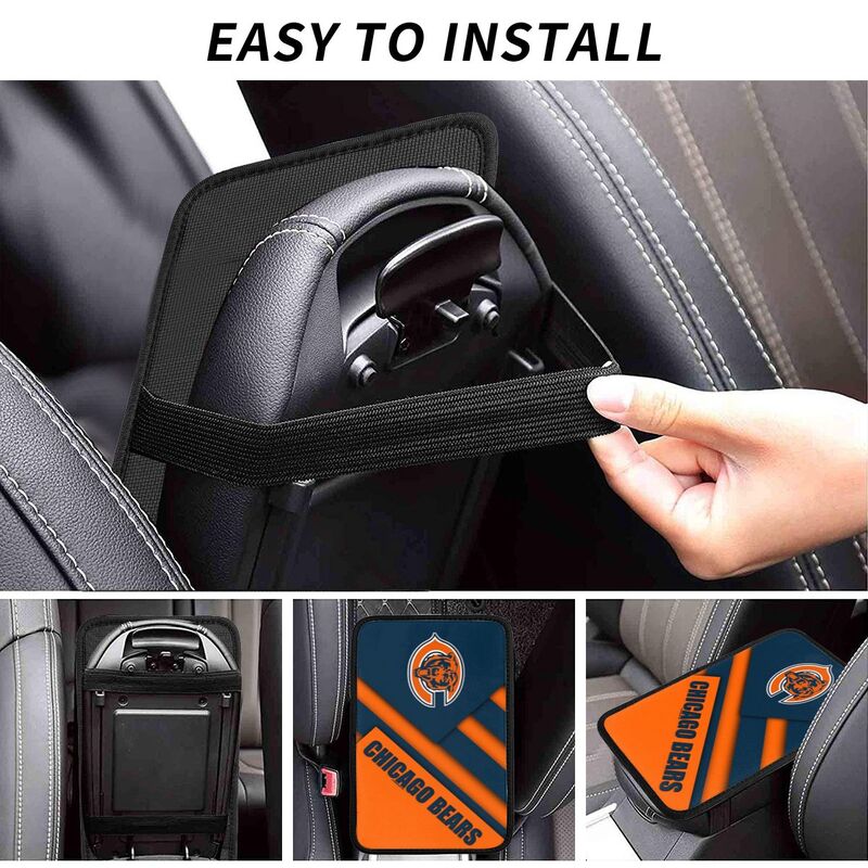 Car armrest box pad Chicago Bears 1 Printed central armrest box cushion protective pad