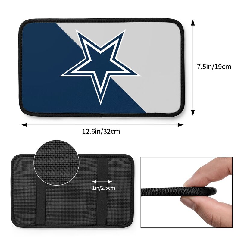 Car armrest box pad Dallas Cowboys 3 Printed central armrest box elbow pad