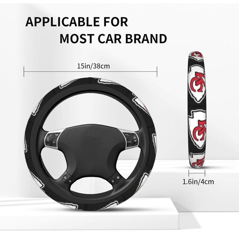 Kansas City Chiefs Printed breathable anti slip cover elastic steering wheel cover