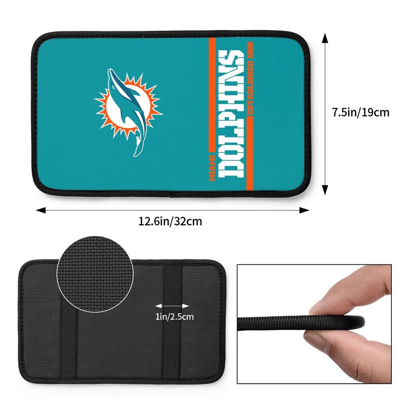 Miami Dolphins Printed car armrest box pad Protective pad