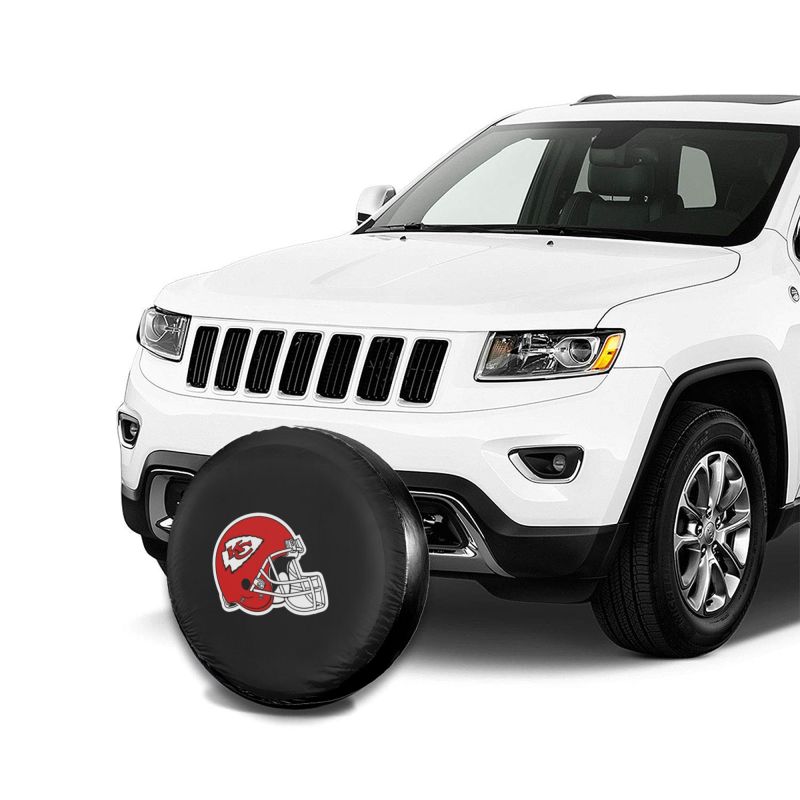 Kansas City Chiefs 3 Car tire protective cover waterproof and dustproof tire cover