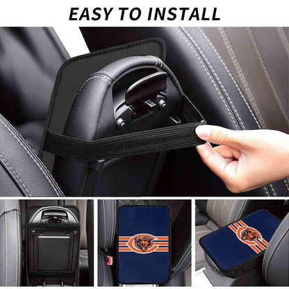 Car armrest box pad Chicago Bears 4 Printed central armrest box cushion protective pad
