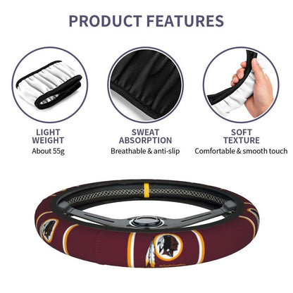 Washington Commanders Printed breathable elastic steering wheel cover anti slip cover