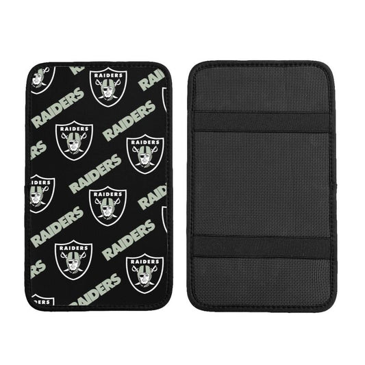 Car armrest box pad Las Vegas Raiders3 Printed central armrest box pad anti slip pad