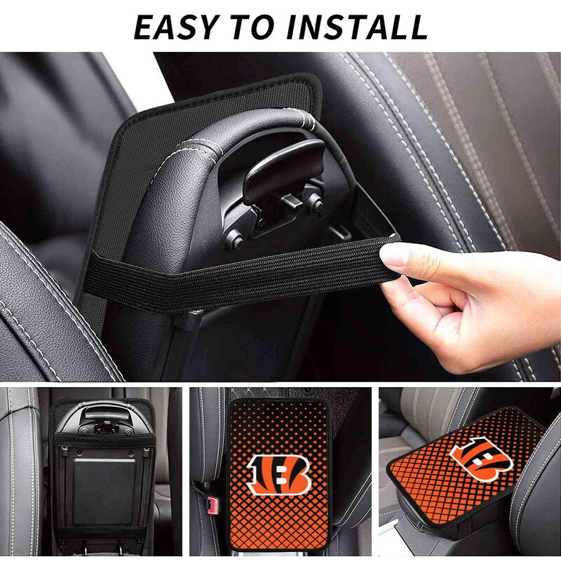 Cincinnati Bengals Car handrail box cushion Personalized printed car armrest cover