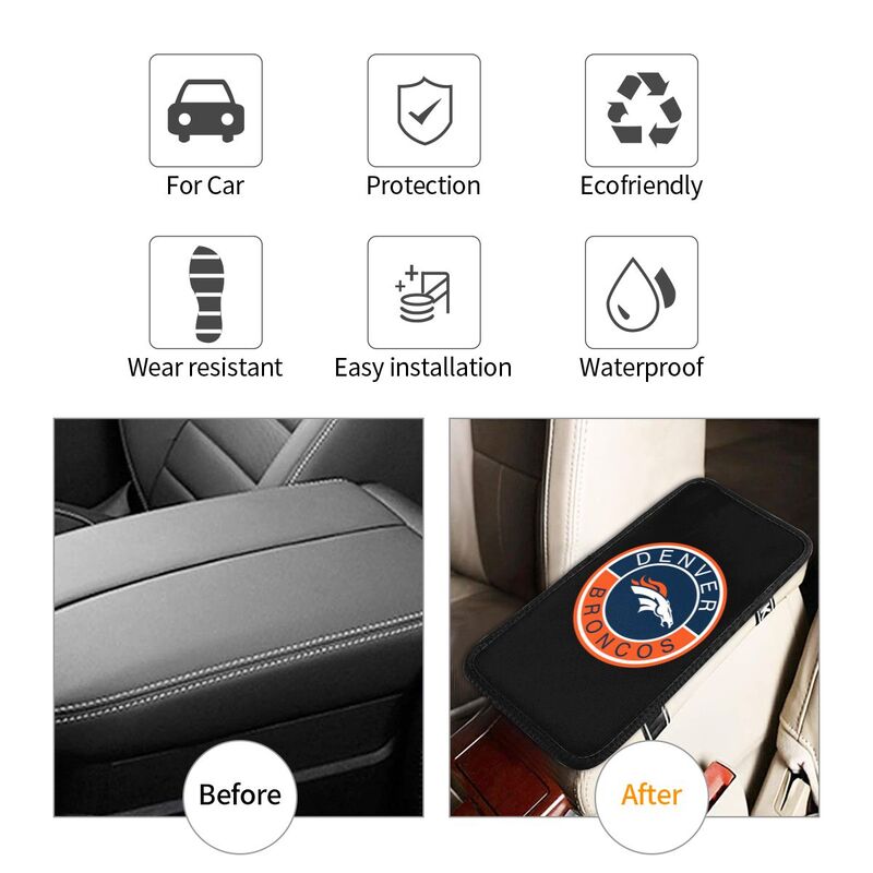 Denver Broncos print car armrest protective cover Car center console armrest pad