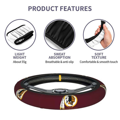 Washington Commanders Printed breathable elastic steering wheel protective cover