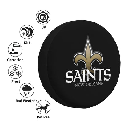 New Orleans Saints Pumpkin Moon Halloween Printed Car Tire Cover Tire Dust Cover