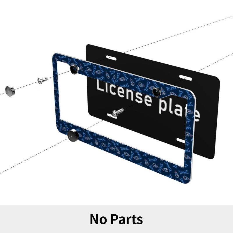 Tennessee Titans Print front rear license plate holder circular hole license plate holder (one pair)