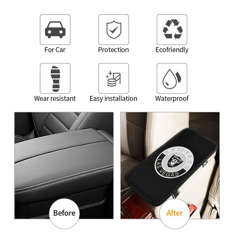Car armrest box pad Las Vegas Raiders Printed central armrest box elbow pad
