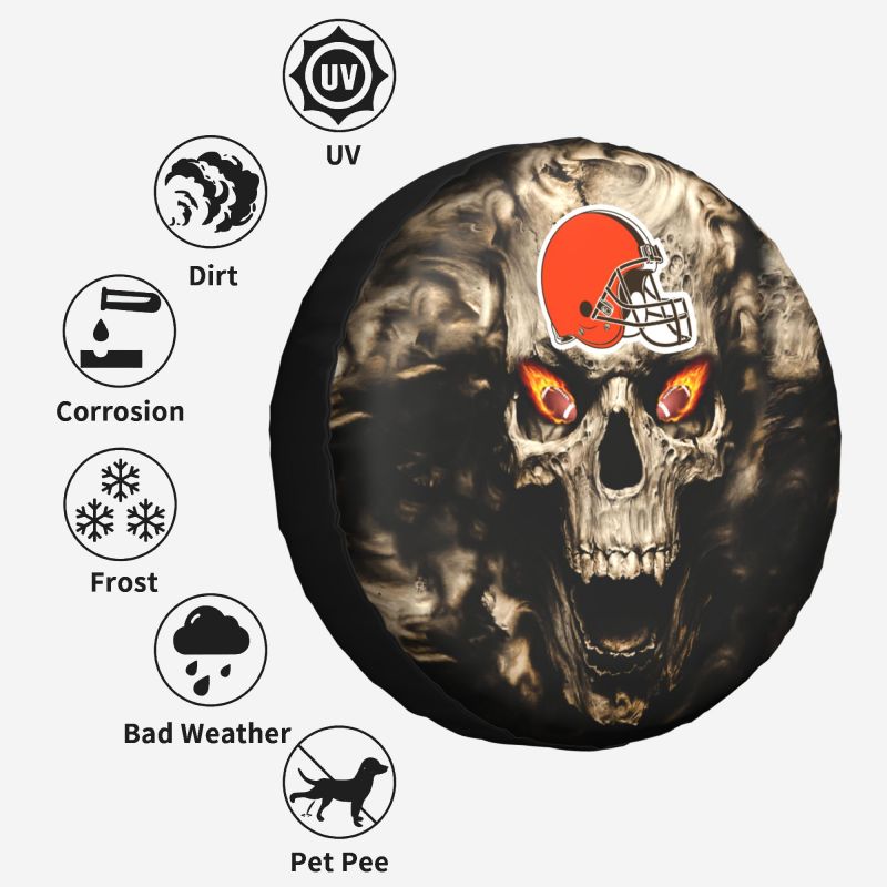Cleveland Browns print Skull print car tire cover tire dust cover