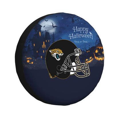 Jacksonville Jaguars printed car tire cover Happy Halloween printed tire dust cover