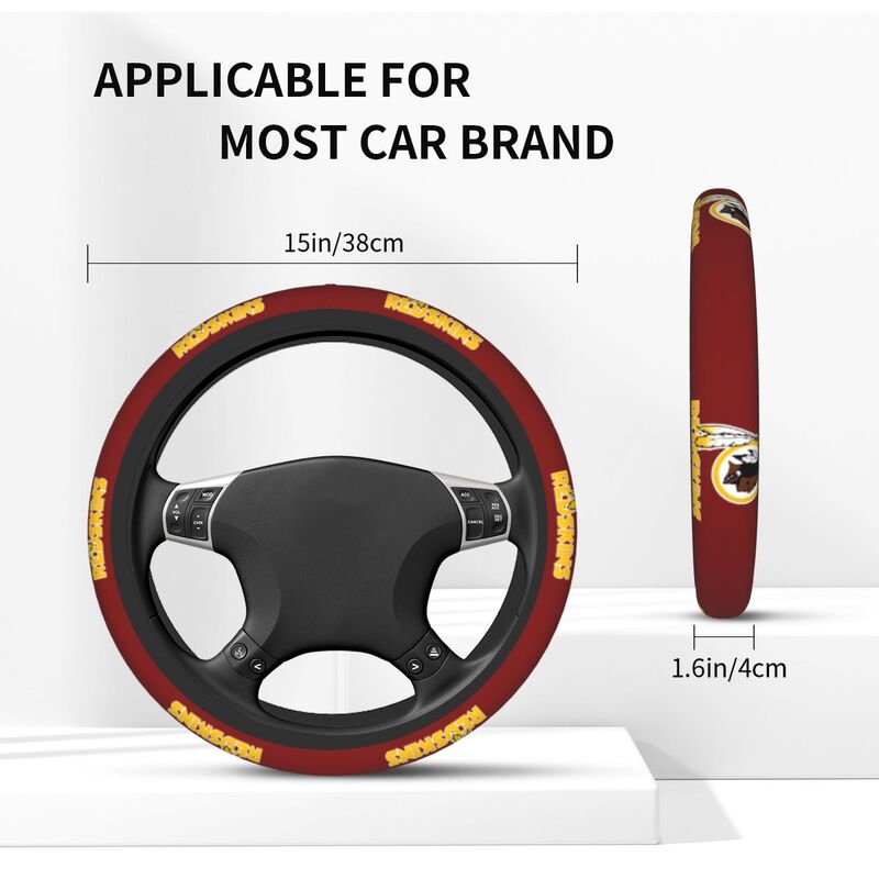 Washington Commanders 2 Printed breathable elastic steering wheel protective cover