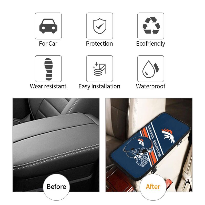 Denver Broncos Print armrest protective cover car armrest box cushion