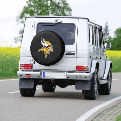 Minnesota VikingsGrid background car tire waterproof dustproof protective cover