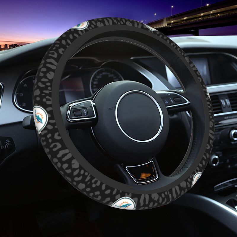 Miami Dolphins 1 Printed elastic steering wheel cover car steering wheel protective cover