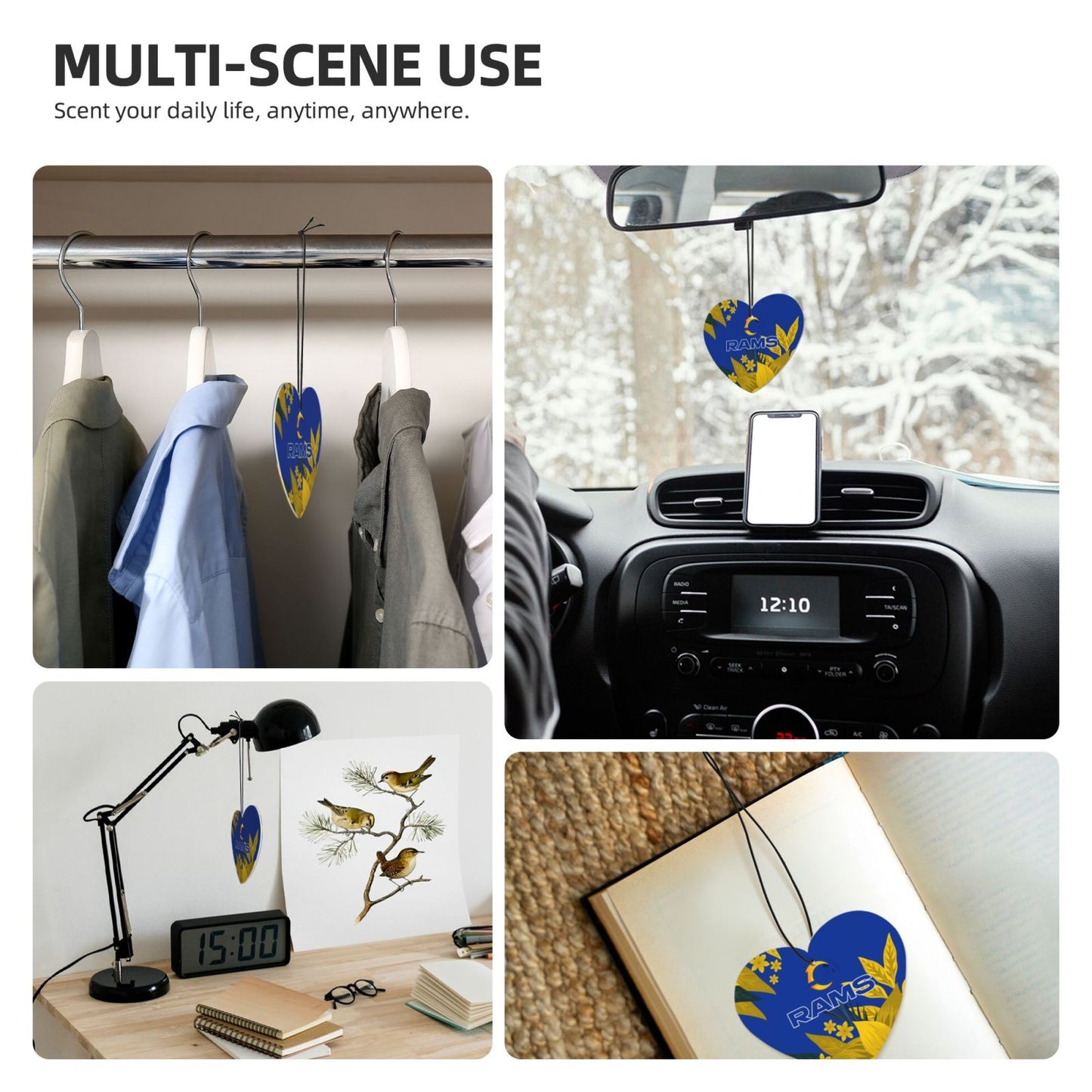 4pcs- Los Angeles Rams car aromatherapy tablets Car Air Fresheners Cards Set