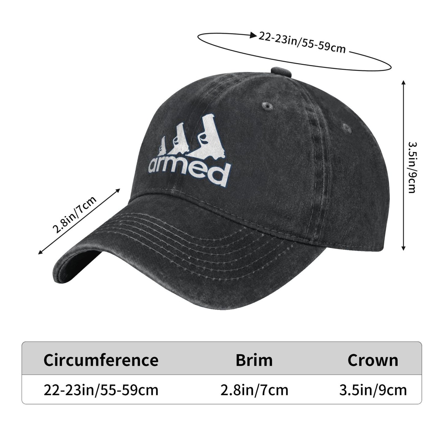 Armed Pistol Printed unisex baseball cap adjustable cap outdoor sun hats trucker hat