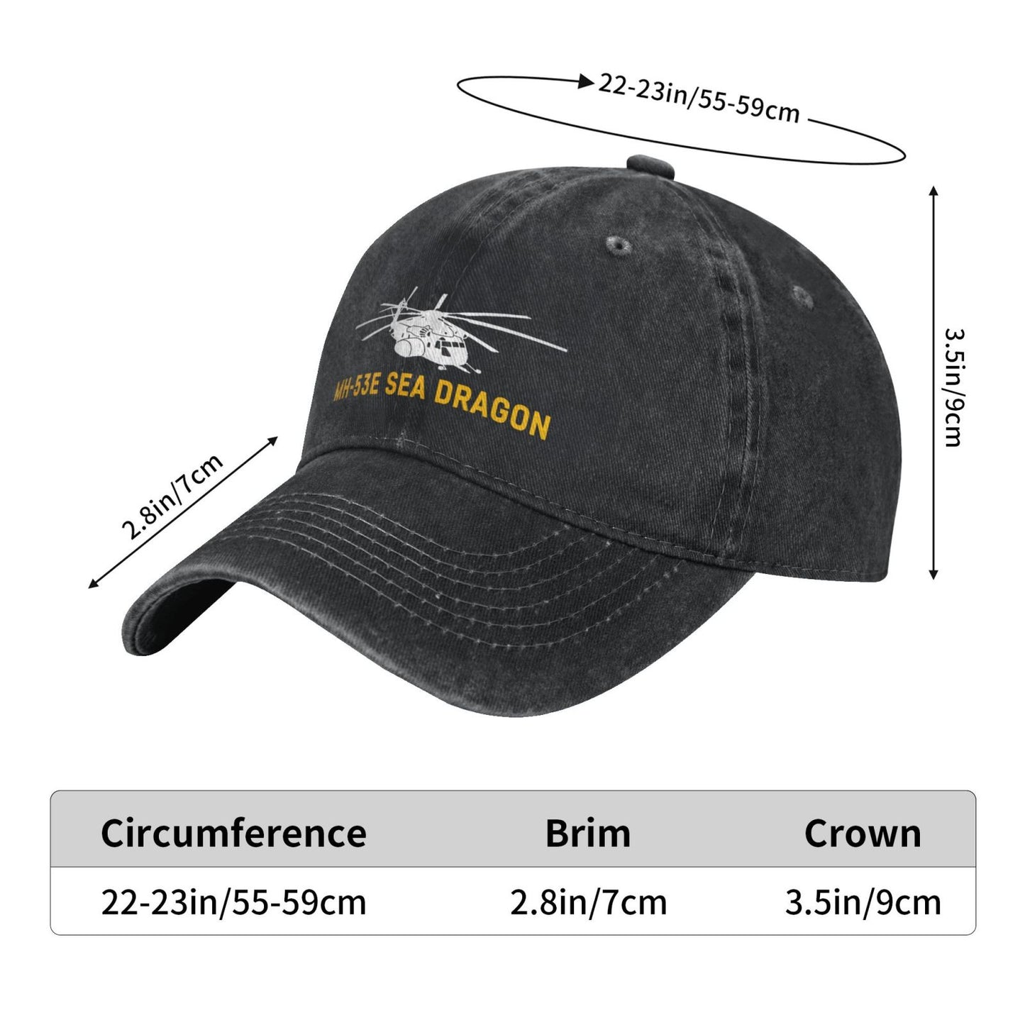 MH-53E Sea Dragon Printing unisex baseball cap adjustable hats Outdoor leisure hat veteran gift