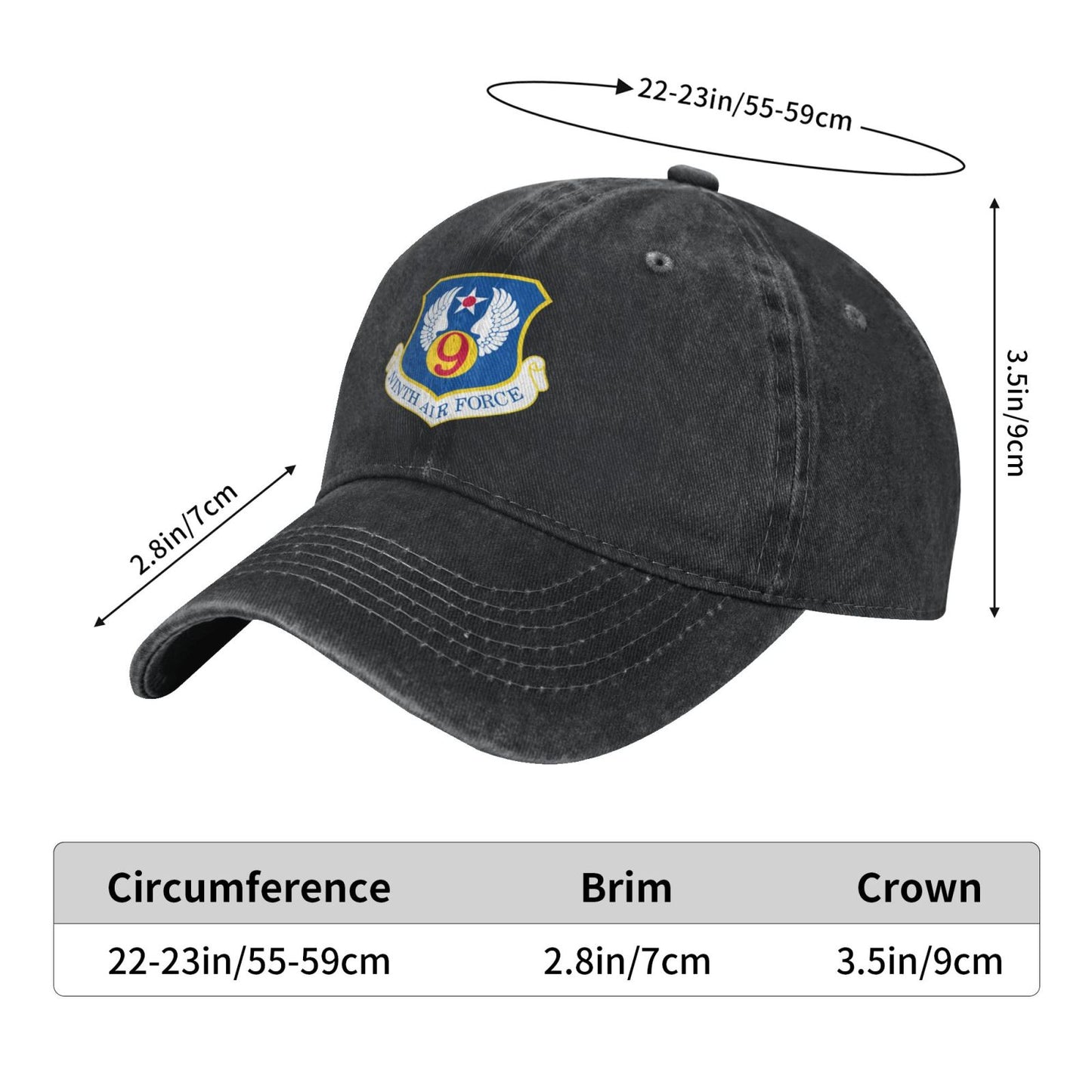 Ninth Air Force-Emblem (Cold War) Printed unisex baseball cap adjustable cap veteran gift