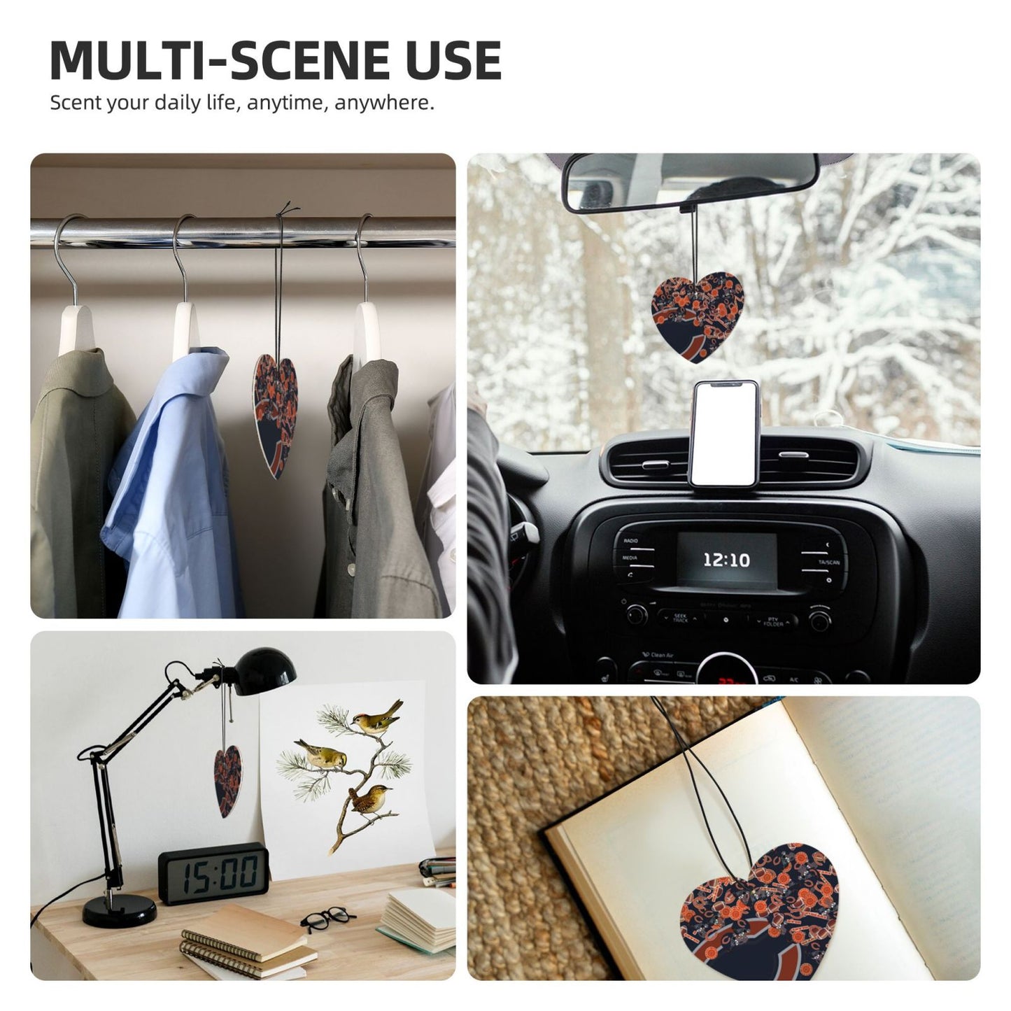 4-pcs Chicago Bears Car Air Fresheners Cards Set car aromatherapy tablets