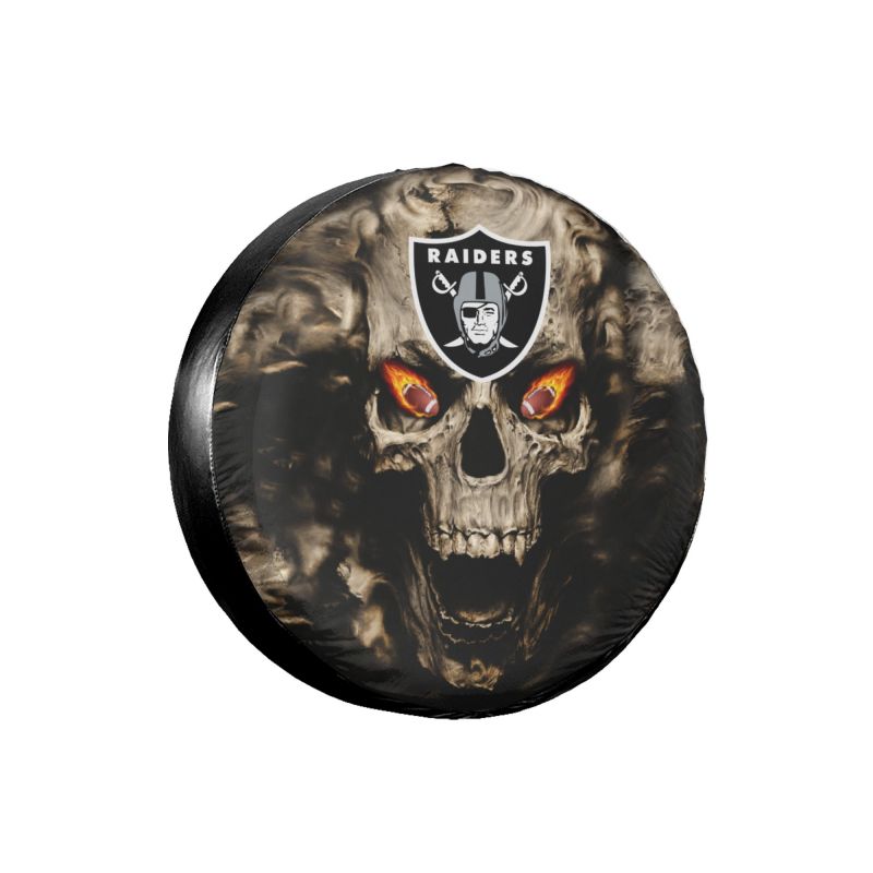 Las Vegas Raiders print Skull print car tire cover tire dust cover