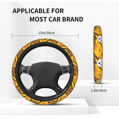 Pittsburgh Steelers 7 Printed breathable anti slip cover elastic steering wheel cover