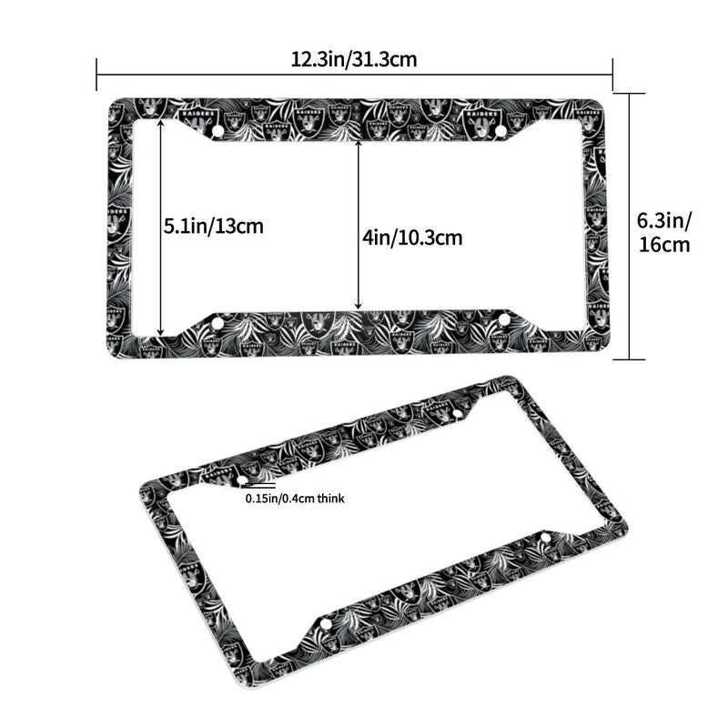 Las Vegas Raiders Print Car license plate frame four hole license plate holder (one pair)