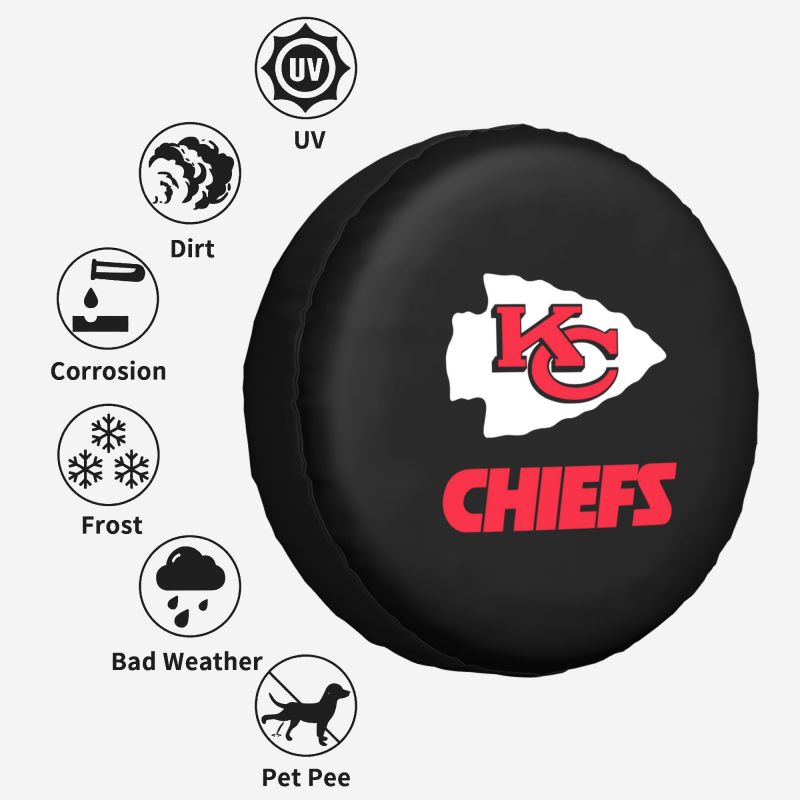 Kansas City Chiefs Car tire protective cover waterproof and dustproof tire cover