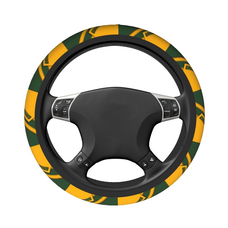 Green Bay Packers Printed elastic steering wheel cover anti slip breathable