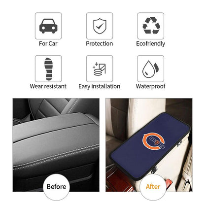 Car armrest box pad Chicago Bears 3 Printed central armrest box cushion protective pad