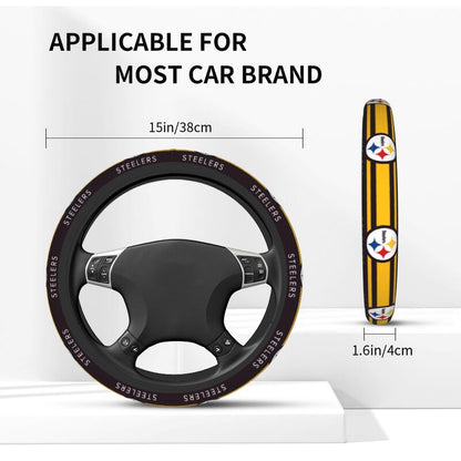 Pittsburgh Steelers 3 Printed breathable elastic steering wheel anti slip cover