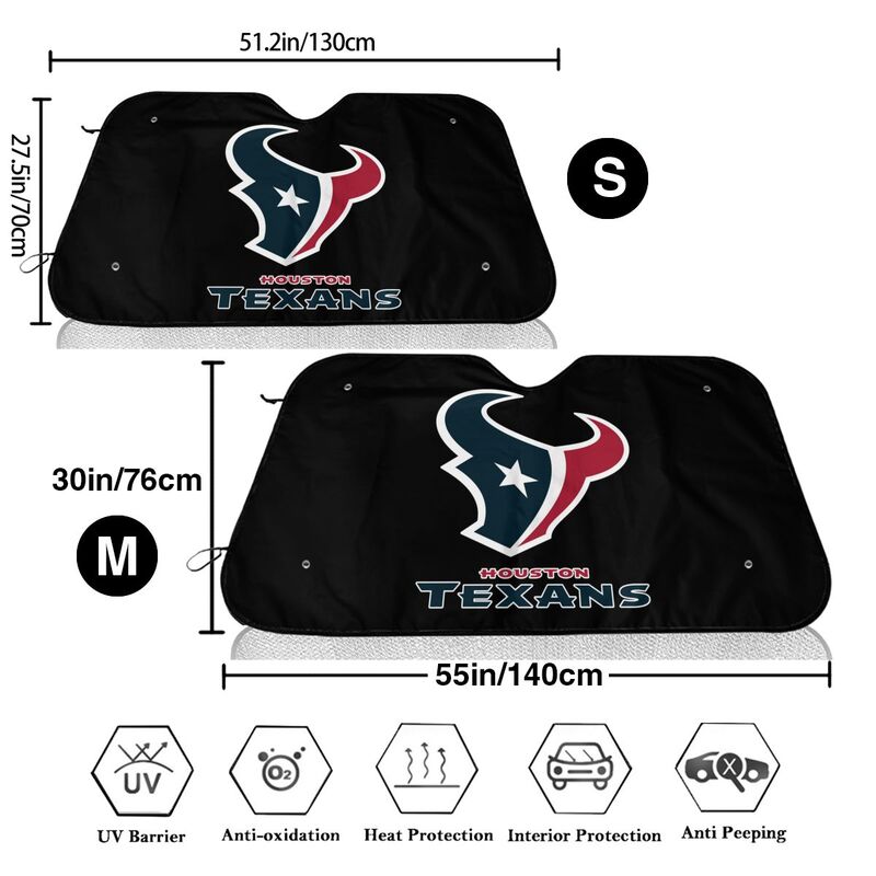 Houston Texans 2 Print suitable for front Car windshield sunshades Car windshield sunshades