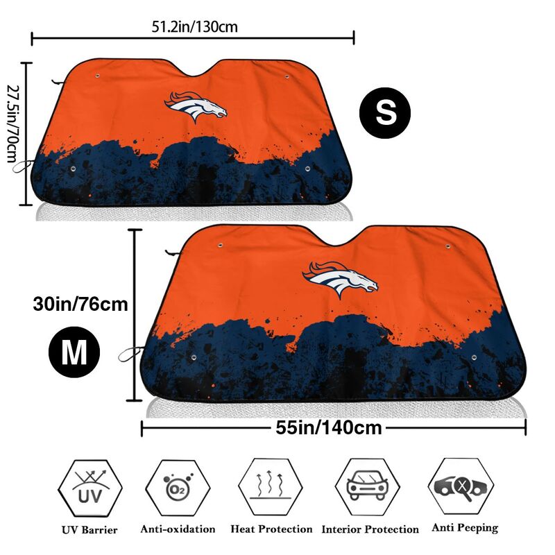 Denver Broncos Print car front windshield sunshade car windshield sunshade (multi size)