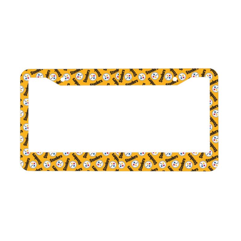 Pittsburgh Steelers Print front rear license plate holder circular hole license plate holder (one pair)