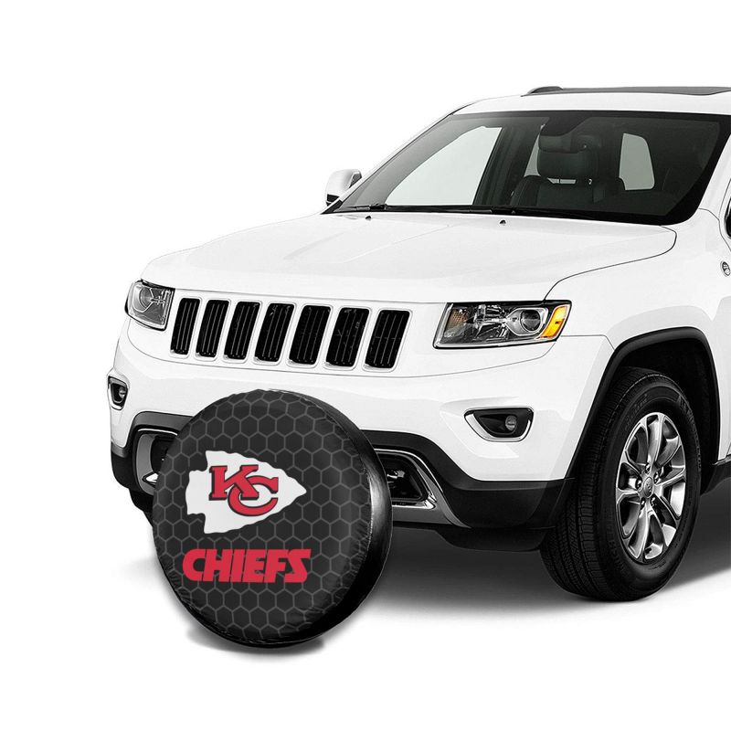 Kansas City Chiefs Grid printed car tire cover dustproof and waterproof tire cover