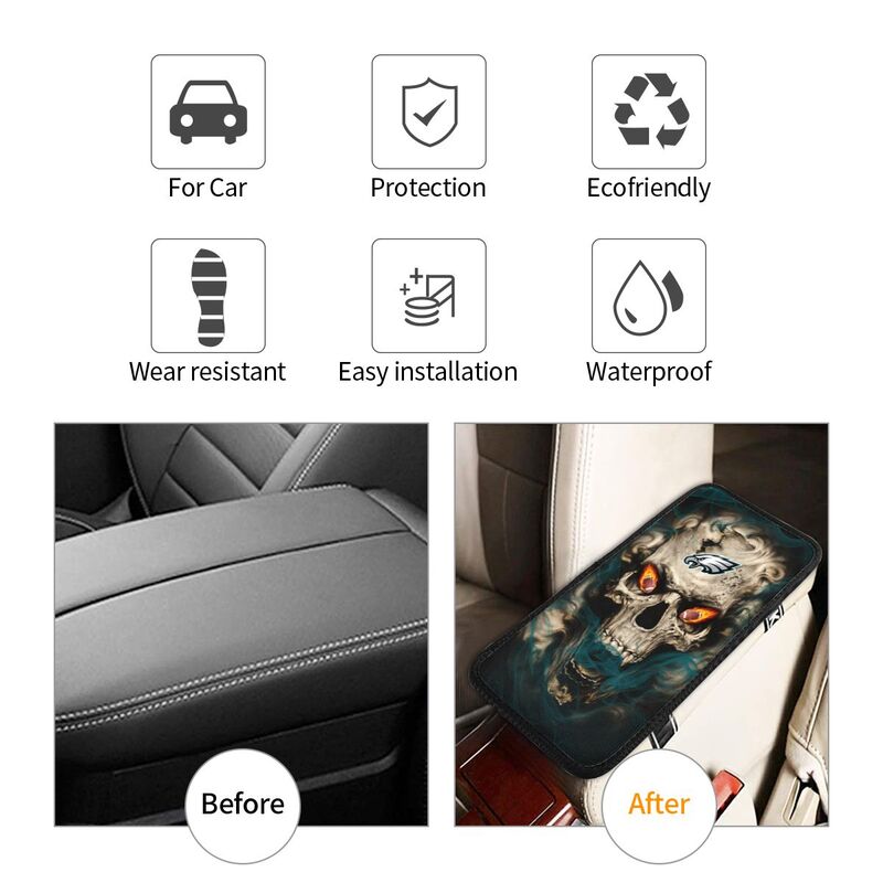 Philadelphia Eagles Printed car armrest box pad elbow support anti slip pad