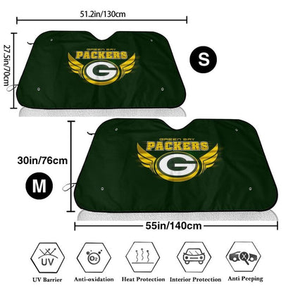 Green Bay Packers 3 Print suitable for front Car windshield sunshades Car windshield sunshades