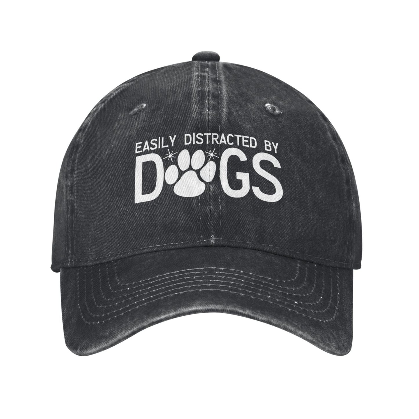 EASILY DISTRACTED BY DOGS Printed unisex baseball cap outdoor hats adjustable cap trucker gift hat