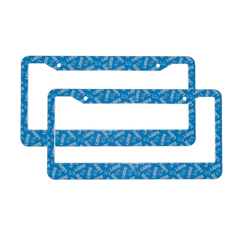 Detroit Lions Print front rear license plate holder circular hole license plate holder (one pair)