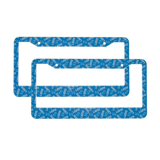 Detroit Lions Print front rear license plate holder circular hole license plate holder (one pair)